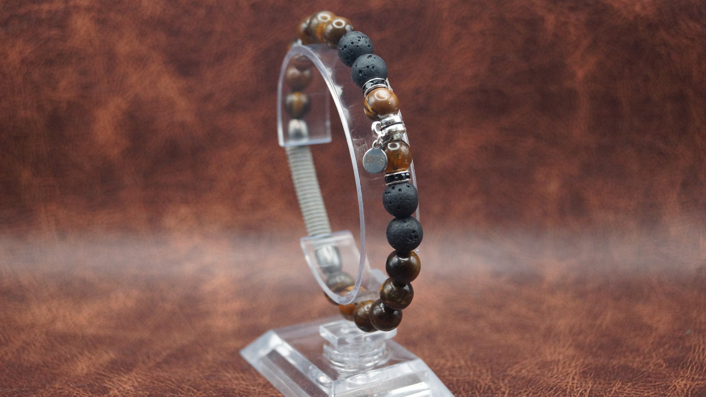 Lava stone & Tigers Eye Bracelet