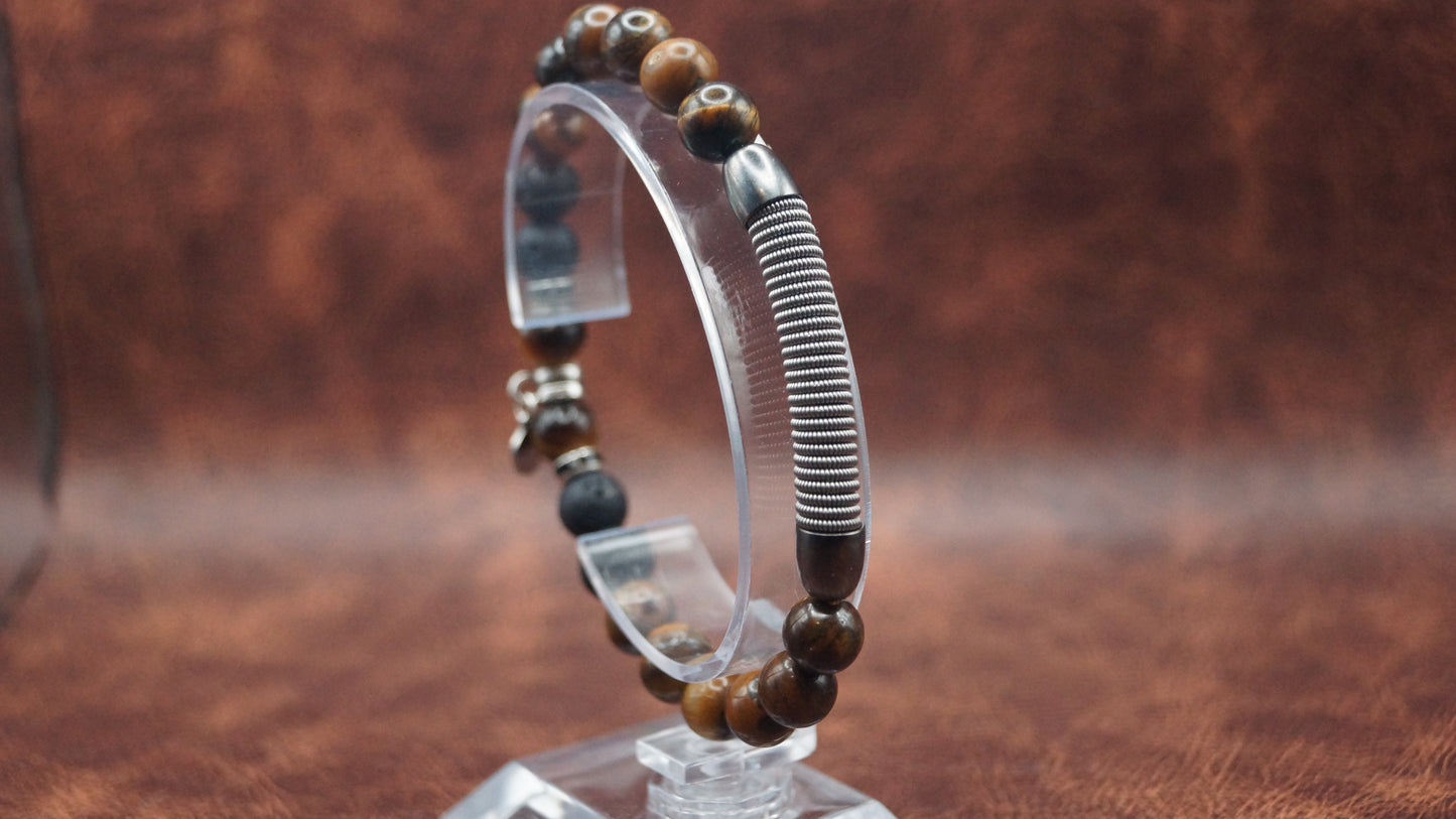 Lava stone & Tigers Eye Bracelet