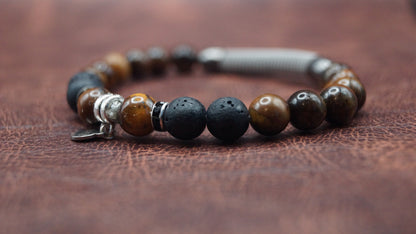 Lava stone & Tigers Eye Bracelet