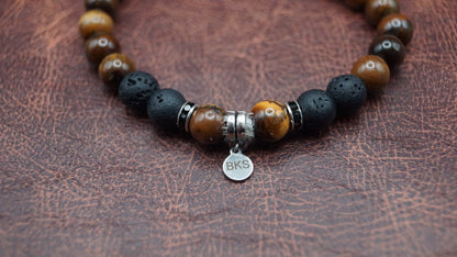 Lava stone & Tigers Eye Bracelet