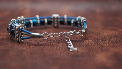 Cobalt Blue Beaded Guitar String Bracelet