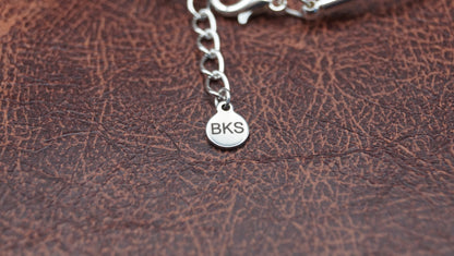 Turquoise and Silver Bracelet with Feather Charm