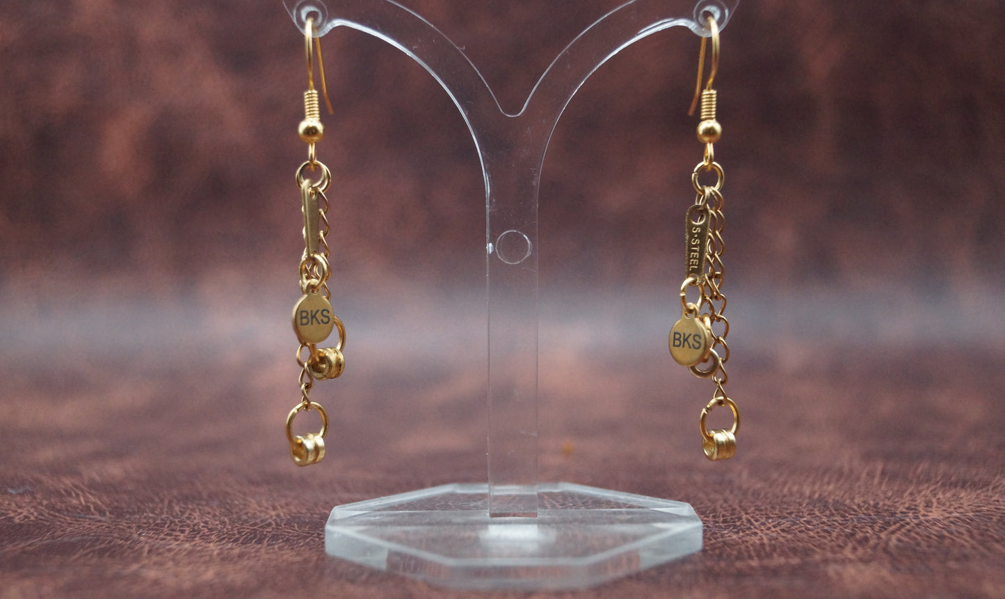 Golden Ball End Bead earrings