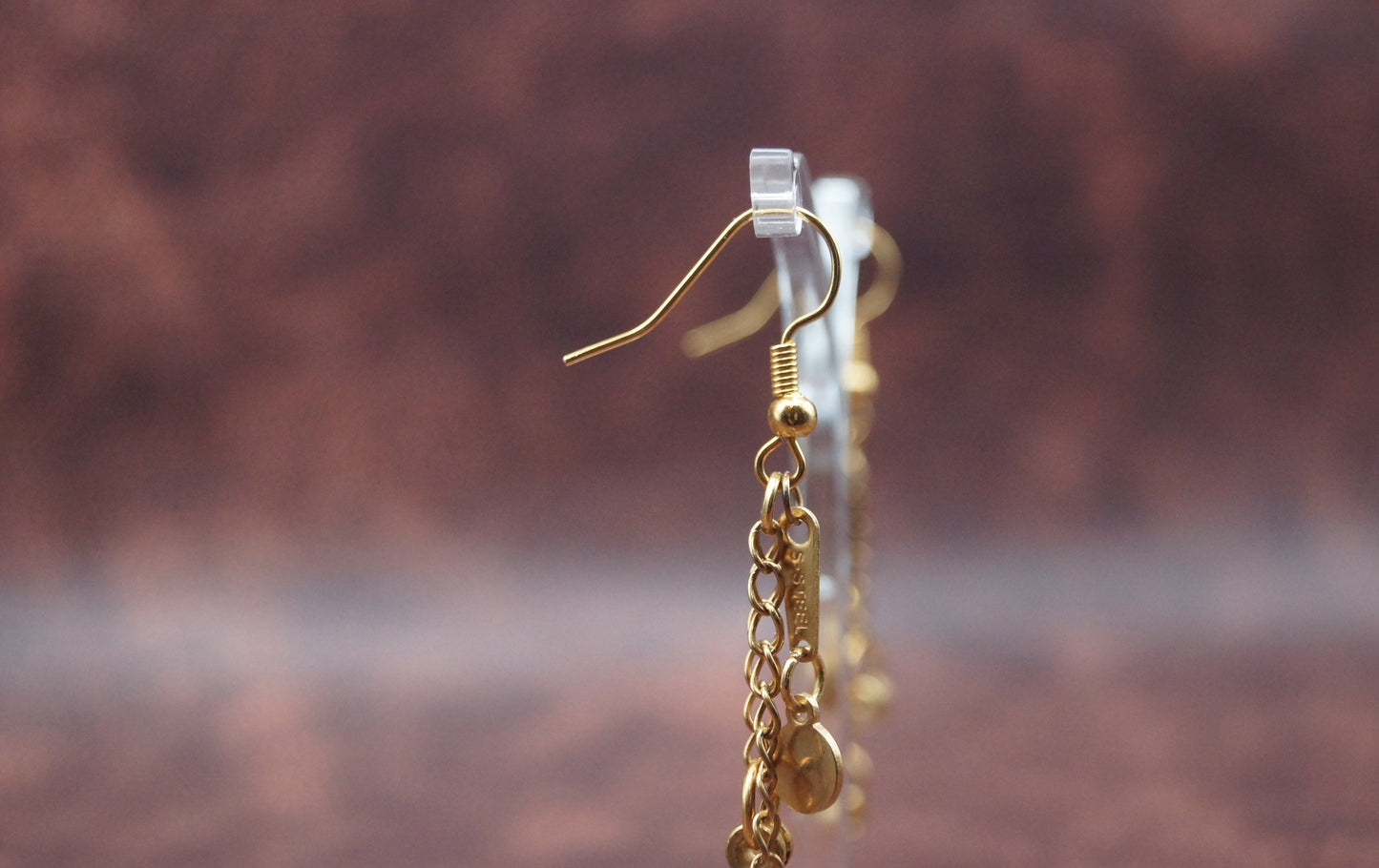 Golden Ball End Bead earrings