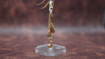 Golden Ball End Bead earrings