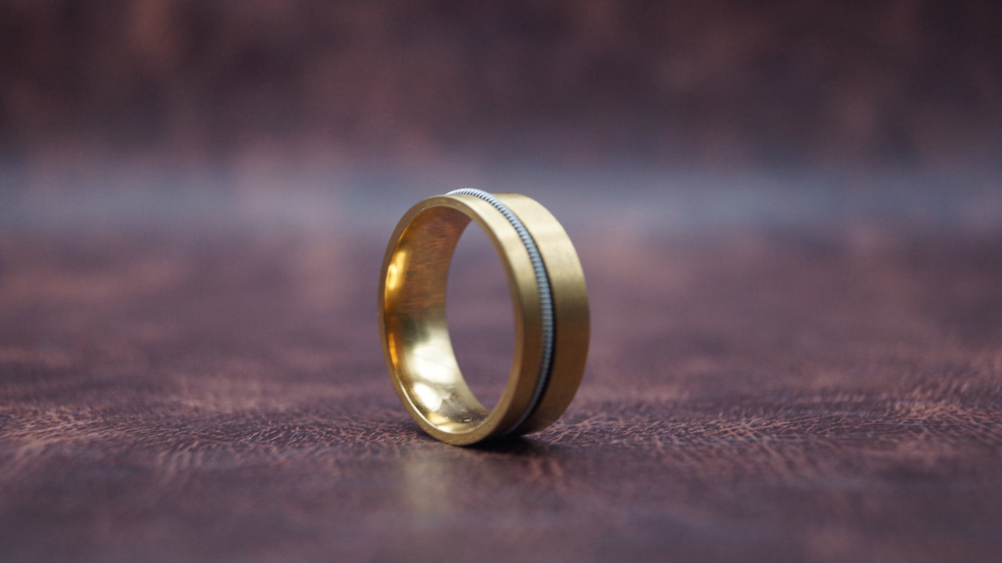 Golden Band Single String Ring