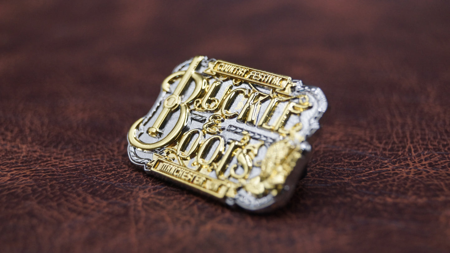 Buckle & Boots pin badge Gold Edition