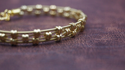 Gold Bead 4 String Bracelet